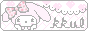 Kkul Pixel Button with my melody character in a cute pink border.